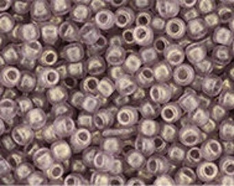 Hybrid TOHO Size 11 Sueded Gold Transparent Amethyst, Size 11/o Seed Beads, Toho Round Seed Beads, Color Y628c, 2.5 Inch Tubed