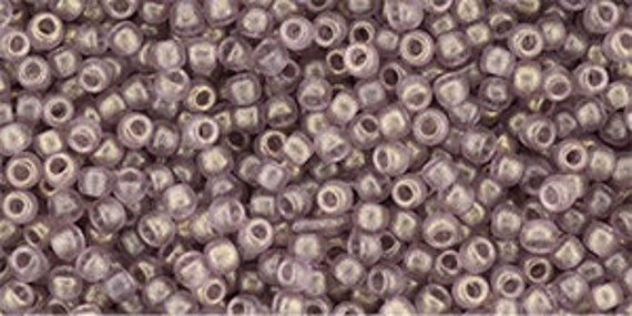 Hybrid TOHO Size 11 Sueded Gold Transparent Amethyst, Size 11/o Seed Beads, Toho Round Seed Beads, Color Y628c, 2.5 Inch Tubed