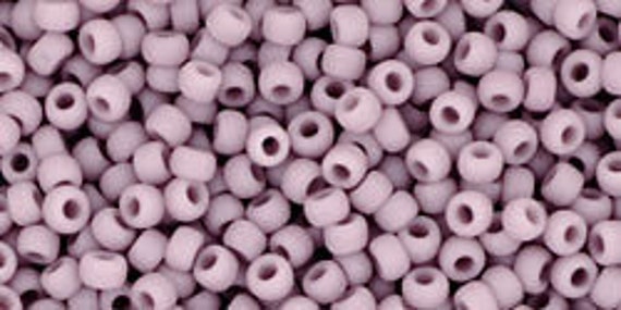 TOHO Size 11 Opaque Frosted Lavender Seed Beads, Toho Round Seed Beads, Color 52F, 2.5 Inch Tubed, TR-11-52F/c