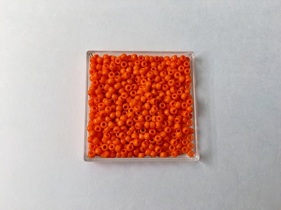 TOHO Opaque Cantaloupe, Size 8 Round Seed Beads, Color 42D, Cantaloupe Light Orange Opaque