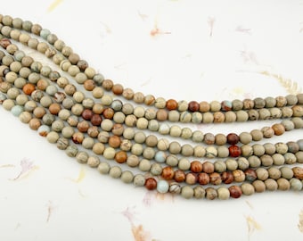 6mm Aqua Terra Jasper Rounds, 15 Inch Strand, 61 to 63 Beads Per