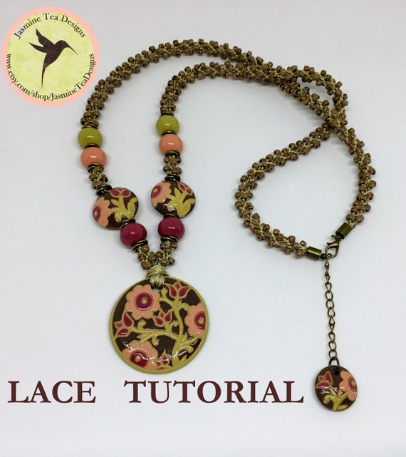 PDF Kumhimo Pattern, LACE Beaded Kumihimo Necklace Tutorial, Tutorial Only, Instant Download