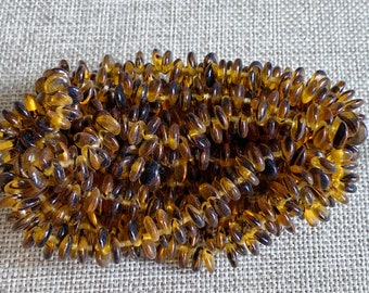 Light Tortoise Czech Glass 6mm Lentil Beads, 50 Beads per Strand,  Czech Glass Lentil Beads, Single Hole, Top Drilled Lentil Beads