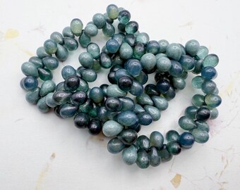 5x7mm Teardrop Beads In A Mix Of Medium Sky Blue, 5x7mm Teardrop Beads, 50 Teardrops
