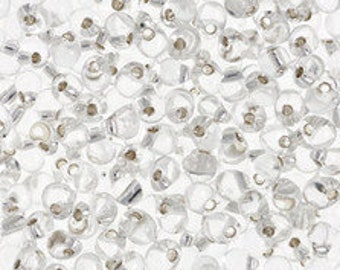 Miyuki 2.8mm Drop Bead, Transparent Silver Lined, 15g Tubed