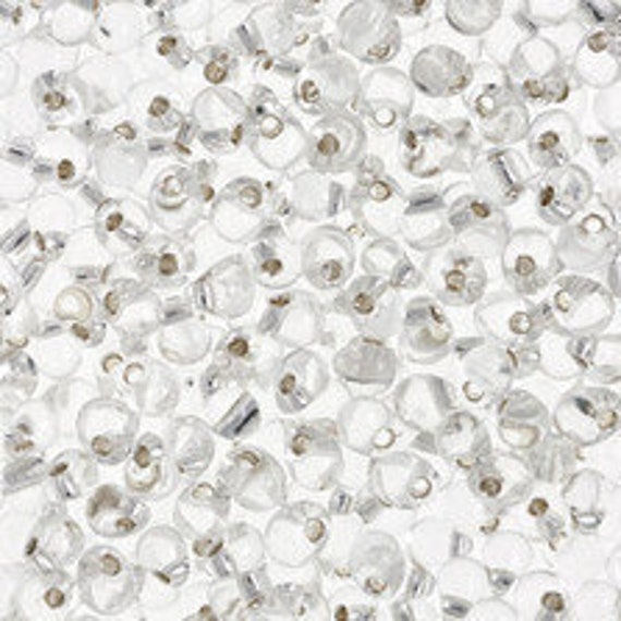 Miyuki 2.8mm Drop Bead, Transparent Silver Lined, 15g Tubed