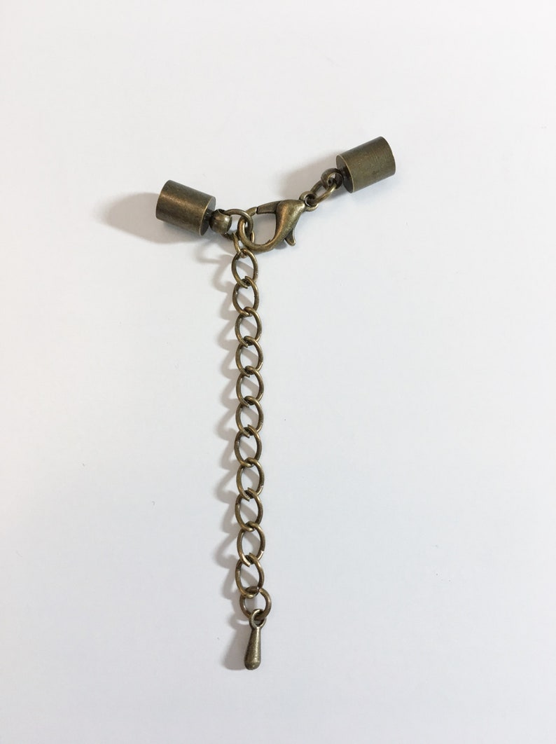 Antique Bronze Plated Lobster Clasp With 2 Extender And Tip Dangle Clasp Set 5mm And 4mm End Caps Four Sizes 8mm 6mm