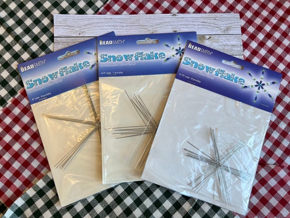 Snowflake Ornament Wire Form, Three Sizes, Set of 8, 7 or 6 Depending On The Size, Great Gift Giving Idea and Use Your Stash Too