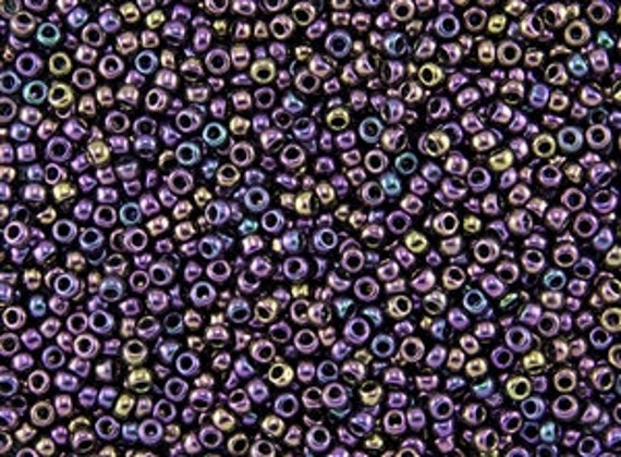 TOHO Purple Iris Size 11/o Seed Beads, Toho Round Seed Beads, Color 85 Metallic, 5 Inch Tubed