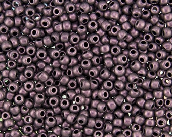 TOHO Hybrid, Size 6/o Round Seed Beads, Color Y617 Metallic Metallic Suede Pink, 5 Inch Tubes