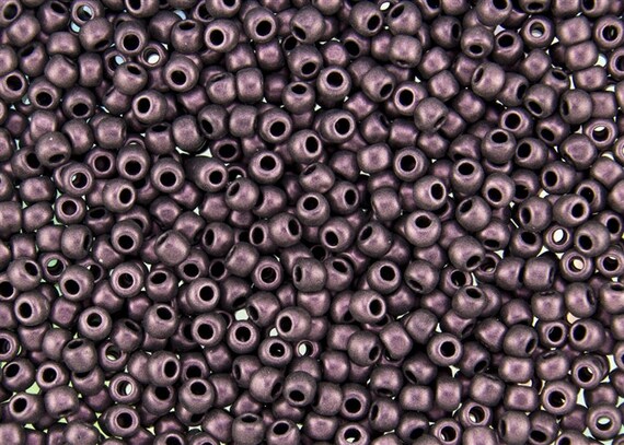 TOHO Hybrid, Size 6/o Round Seed Beads, Color Y617 Metallic Metallic Suede Pink, 5 Inch Tubes