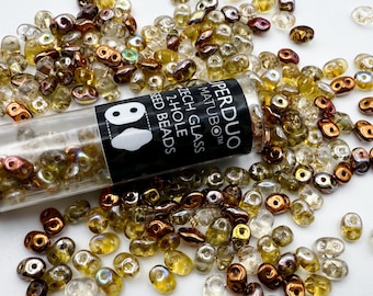 SuperDuo Wild Honey Mix, Matubo SuperDuo Beads, 2.5x5mm, 22 Grams, Tubed