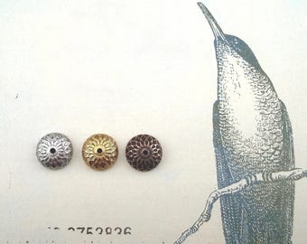 Acorn Bead Caps: 11.5mm Plated Brass Findings (Set of 2)