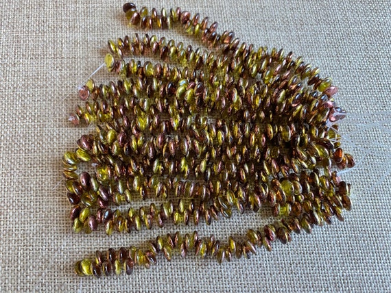 Chocolate Honey Mirror Reflection Top Drilled Lentil Beads, 6mm, Single Hole, Top Drilled Lentil Beads, 50 Pieces Per Strand