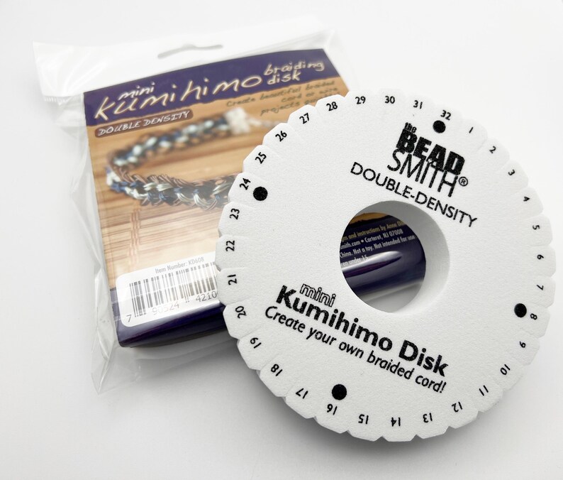 Kumihimo Starter Kit: Mini Foam Disk, Bobbins, Weight, Needle, Bead Mats image 6