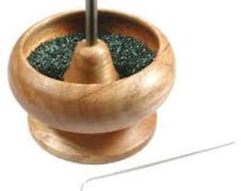 Spin And String Mini Bead Stringing Tool, Wooden Bead Spinner With Needle, Only One Per Order Allowed