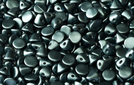 4mm Button Beads, Alabaster Pastel Dark Grey/Gray, 100 Pieces