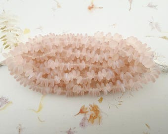 6mm Rosaline Czech Glass Lentil Beads, Matte AB, 50 Pcs, Top Drilled