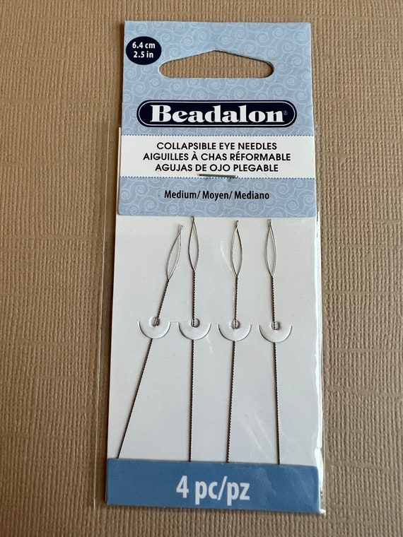 Beadalon MEDIUM Collapsible Eye Needles, 4 Needles Per Pack, 2.5 Inches