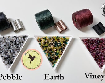 KIT, Beaded Kumihimo Beginner Kits, Available As Earth, Pebble or Vineyard, Learn The Movements Of Yatsu Kongho gumi With Ease