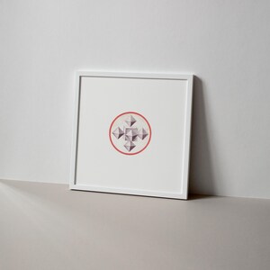 Framed Vintage Geometric Print - 16th Century Illustration | Abstract Wall Art for Eclectic Home Decor