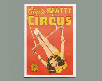 【アンティーク】1956年 サーカス 広告ポスター NYの地下鉄で見かけた、可愛すぎるサーカスのポスター : ニューヨーク