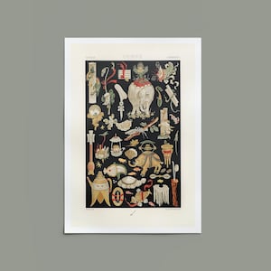 Vintage Chinese Illustrations Print | Antique 19th Century Design Asian Wall Art for Modern Eclectic Home Decor