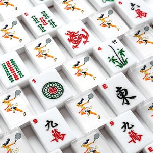 Tennis Mahjong Tiles Set, Green Court American Mahjong Tiles, Acrylic 166 Piece Game Set, Sporty Tile Gift for Mahjong Players image 1
