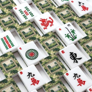 Golf Theme Mahjong Tile Set 166 Pieces, Hand Painted Mahjong Tiles, American Mahjong Game Set, Unique Golfer Gift Hand Carved bild 1