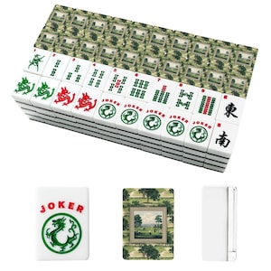Golf Theme Mahjong Tile Set 166 Pieces, Hand Painted Mahjong Tiles, American Mahjong Game Set, Unique Golfer Gift Hand Carved bild 2