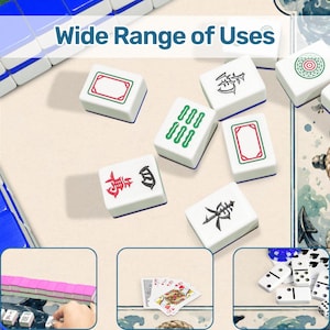 Nautical Mahjong Table Mat with Travel Carry Bag, Whale Anchor Ocean Tile Game Mat, Mahjong Accessory Gift size 31.5"x31.5" (Ship Rolled up) Bild 8