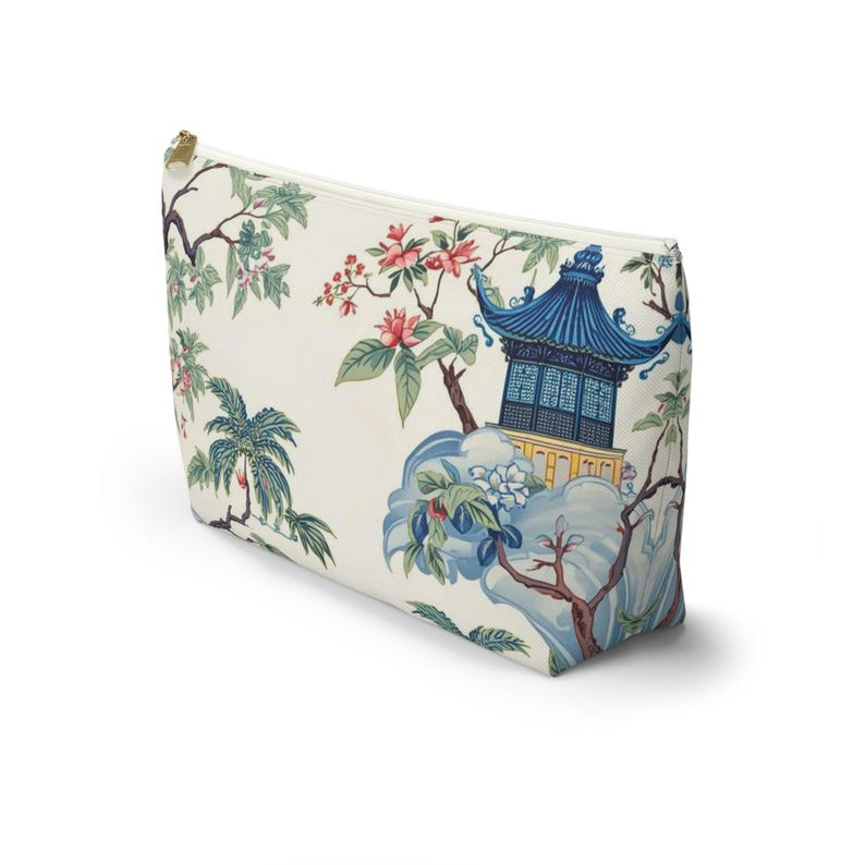 Chinoiserie Mahjong Tasche, Aufbewahrungstasche für blaue Pagoden, Mahjong-Etui mit Reißverschluss, Tote- und Zubehörtaschen separat erhältlich Bild 13