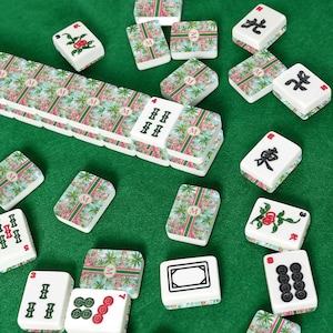 Personalized Tropical Mahjong Tiles Set, Custom Initial Palm Beach American Mahjong Tiles, Acrylic 166 Piece Game Night Gift Set image 7