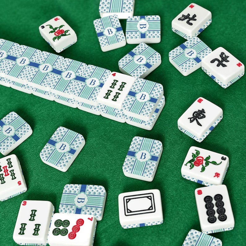 Personalized Mahjong Tile Set 166 Pieces, Custom Initial printed Mahjong Tiles, American Mahjong Set, Unique Monogram Game Gift image 7