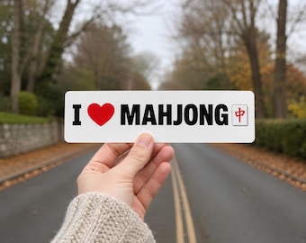 I love Mahjong Car Magnet | Mahjong Player Car Magnet