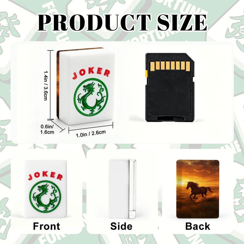 Horse Theme Mahjong Tile Set 166 Pieces, Hand Painted Mahjong Tiles, American Mahjong Game Set, Western Sunset Horse Design Gift zdjęcie 3