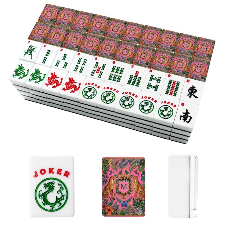 Personalized Mahjong Tiles Set, 166 Piece Custom Letter Printed Tiles, Unique Mahjong Gift for Her, Game Night Gift, Mahjong Lover Gift Double Layer