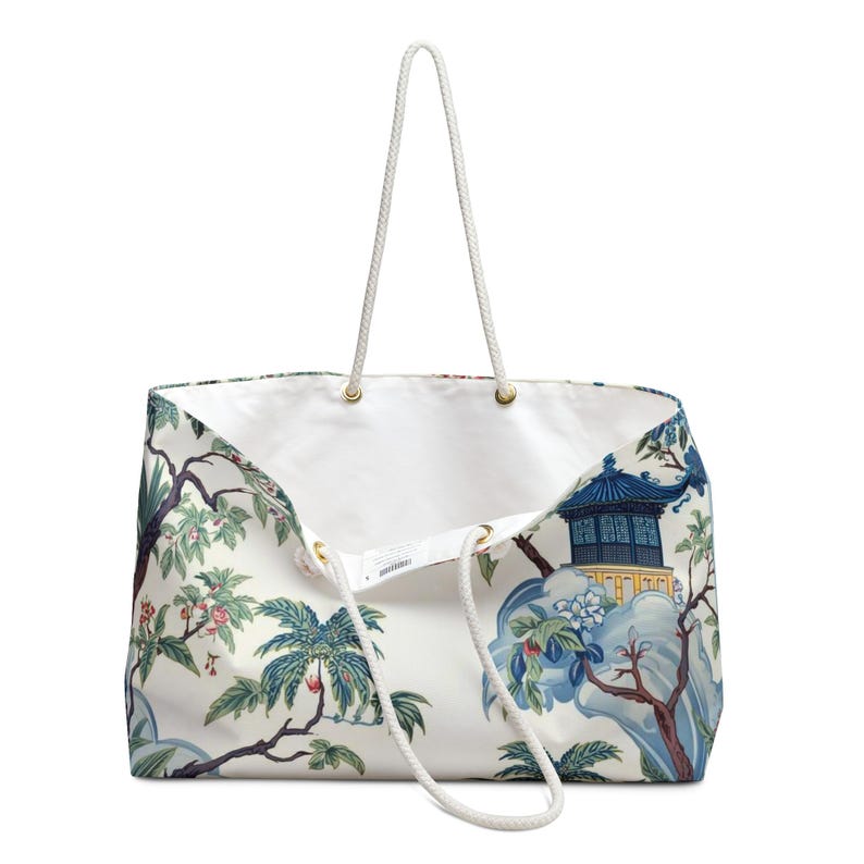 Chinoiserie Mahjong Tasche, Aufbewahrungstasche für blaue Pagoden, Mahjong-Etui mit Reißverschluss, Tote- und Zubehörtaschen separat erhältlich Bild 7
