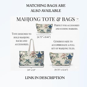 Tropical Garden Mahjong Mat with Non Slip Rubber Backing, Blue Pagoda Bird Design Mat with Carry Bag, Size 31.5"x31.5" (Ship Rolled up) image 9