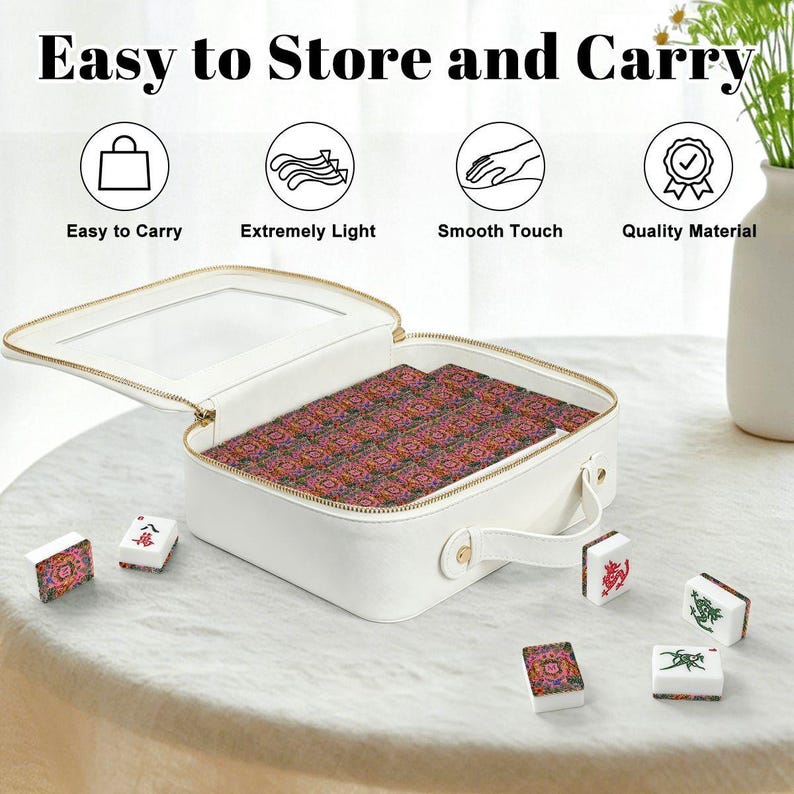 Personalized Mahjong Tiles Set, 166 Piece Custom Letter Printed Tiles, Unique Mahjong Gift for Her, Game Night Gift, Mahjong Lover Gift image 6