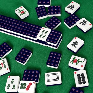 Patriotic Star Mahjong Tiles Set, American Flag Inspired Mahjong Game Pieces, Acrylic USA Mahjong Tiles, Game Night Gift, set of 166 tiles image 7