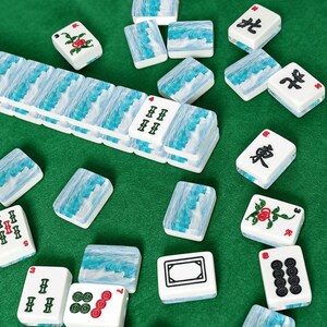 American Mahjong Tiles Set, Ocean Wave Mahjong Tiles, Coastal Mahjong Game Pieces, Beach Inspired Travel Mahjong Gift Accessories image 7