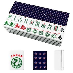 Patriotic Star Mahjong Tiles Set, American Flag Inspired Mahjong Game Pieces, Acrylic USA Mahjong Tiles, Game Night Gift, set of 166 tiles image 2
