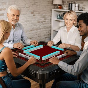 Tapete de Mahjong navideño con diseño de acebo a cuadros rojos y bolsa de transporte, tapete de Mahjong para las fiestas, regalo ideal para una noche de juegos festiva, 80 x 80 cm (se envía enrollado). imagen 7