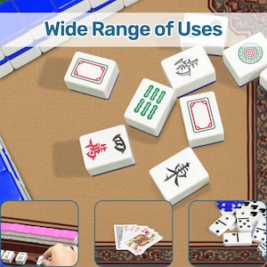 Mahjong Table Mat with Carry Bag – Foldable Waterproof 31.5"x31.5" Game Mat in Warm Brown with Intricate Border for Mahjong and Card Games image 7