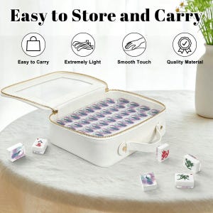 Peacock Mahjong Tile Set 166 Pieces, Hand Carved ,Mahjong Tiles, Luxury American Mahjong Set, Bird Design Game Gift image 6