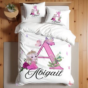 Personalized Princess Duvet Cover: Custom Name Twin Bedding Set
