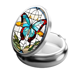 Butterfly Round Small Pill Box