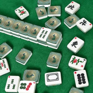 Juego de fichas de Mahjong con diseño de pavo real, 166 piezas, fichas de Mahjong de lujo, juego de Mahjong americano, elegante diseño de aves. imagen 7