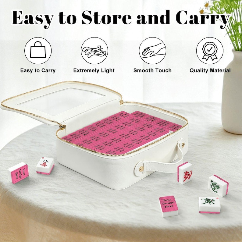 Juego de fichas de Mahjong personalizadas, fichas de Mahjong americanas personalizadas con tu diseño, regalo de Mahjong impreso a medida, juego de Mahjong único. imagen 6